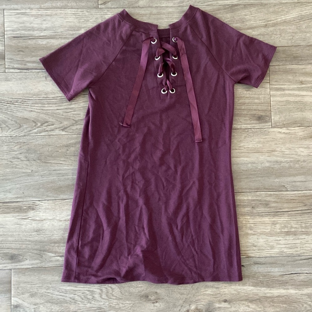 GARAGE | Maroon Purple T-Shirt Dress